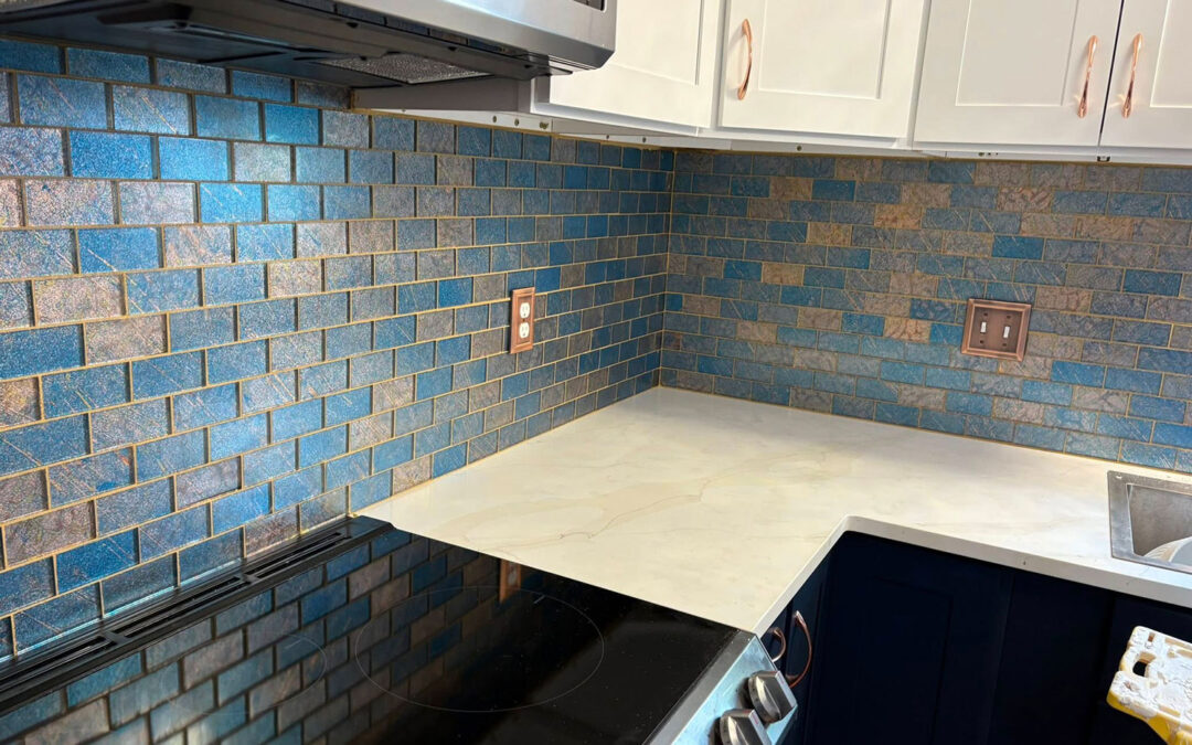 Glitter Grout kitchen backsplash